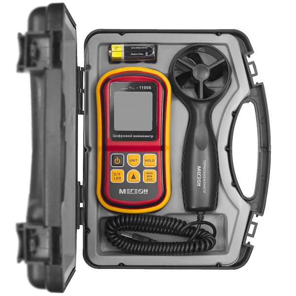 Анемометр крыльчатый цифровой МЕГЕОН 11006 купить по низкой цене | МАКСПРОФИТ