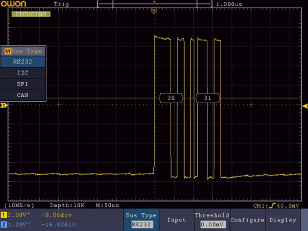 Программа для декодирования по протоколам RS-232, I2C, SPI OWON Bus Decoding Kit RSI купить по низкой цене | МАКСПРОФИТ